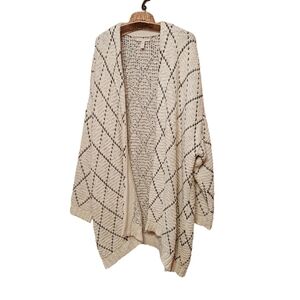 Eileen Fisher Woman One Size Chunky Bulky Cardigan Sweater 100% Cotton Natural